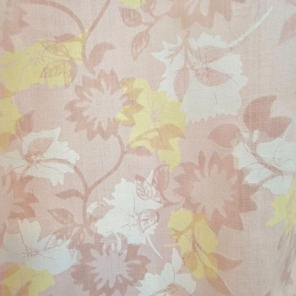 VTG 60's American Floral Pink Midi Skirt Cotton Blend Sz 24W Made USA UNION - Picture 3 of 10